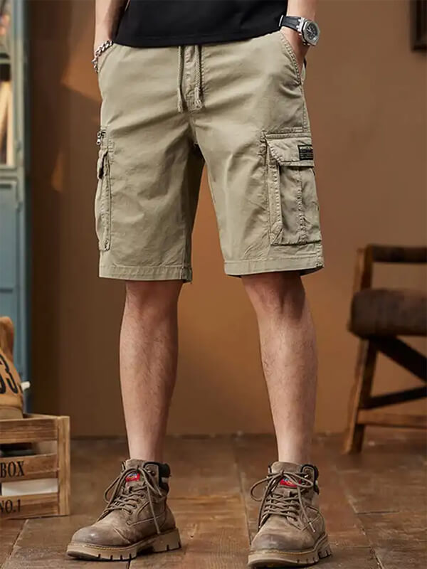 Cotton Cargo Shorts — Khaki