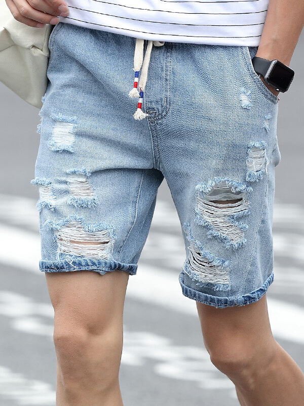 Denim Shorts — Mid Blue